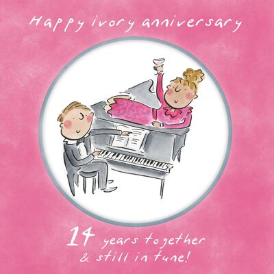 14th anniversary (ivory) card