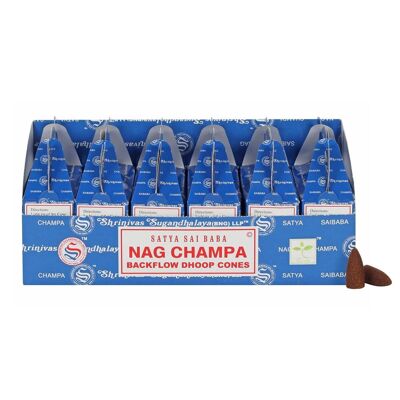 Ensemble de 6 paquets de cônes Dhoop à contre-courant Satya Nag Champa