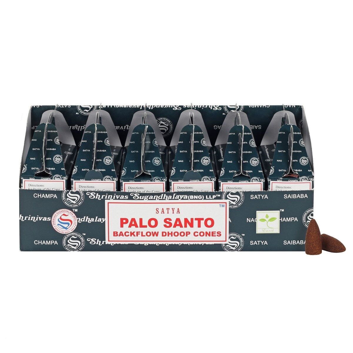 Set di 6 pacchetti di coni Satya Palo Santo Backflow Dhoop