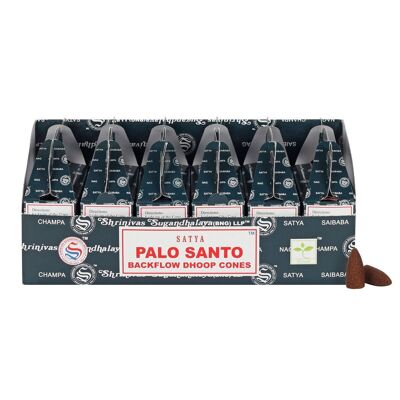 Lot de 6 paquets de cônes Satya Palo Santo Backflow Dhoop