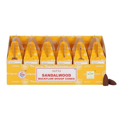 Set di 6 pacchetti di coni Satya Sandalwood Backflow Dhoop