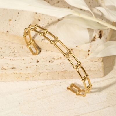 Bracciale rigido in oro multi-u collegato