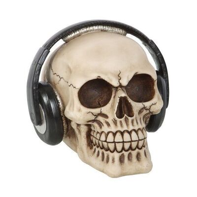 Ornement de crâne avec des écouteurs