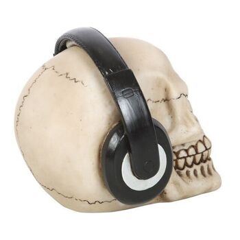 Ornement de crâne avec des écouteurs 3