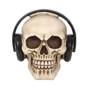 Ornement de crâne avec des écouteurs 4