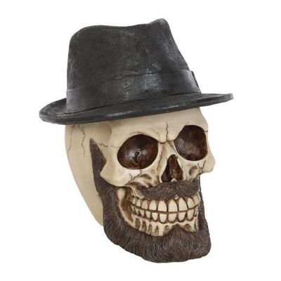 Ornement de crâne avec chapeau Trilby