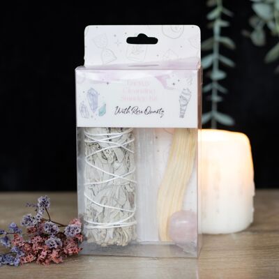 Kit de taches avec cristal de quartz rose