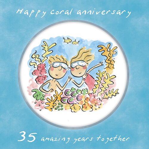 35th anniversary (coral) card