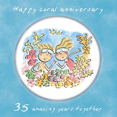 35th anniversary (coral) card