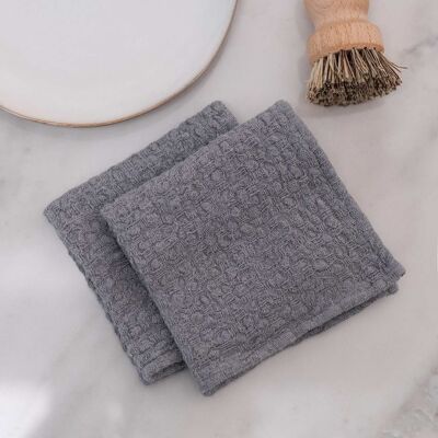 Ash Linen Dishcloth Set of 2