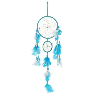 Teal Double Dreamcatcher with Tassels