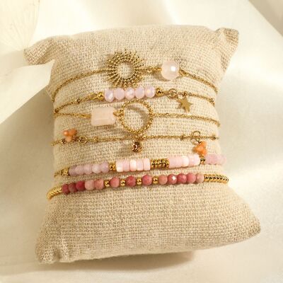 Set of 6 rose-colored gold bracelets