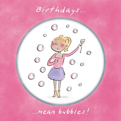 Cumpleaños significa tarjeta de saludos de burbujas