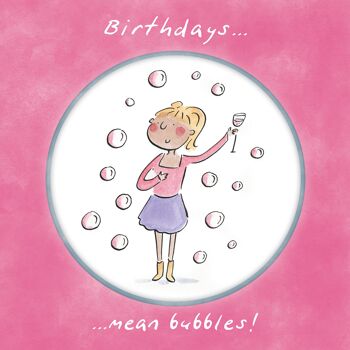 Les anniversaires signifient la carte de voeux de bulles