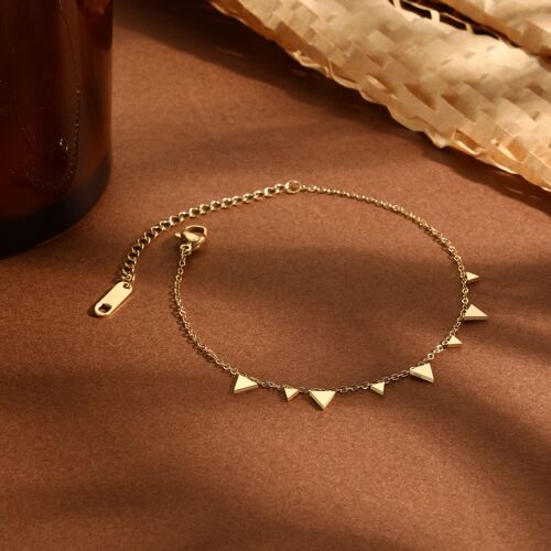 Bracelet chaîne dorée mini pendentifs triangle