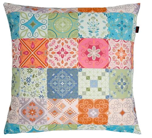 Deko Kissen Patchwork ca. 47 x 47 cm Fb. 003 terra