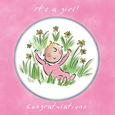 Congratulations it's a girl greetings card