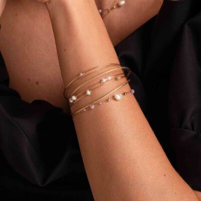 Brigitta bracelet - seed beads and natural stones