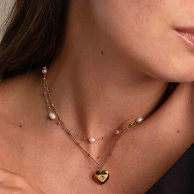 Brigitta-Halskette – Rocailles und Natursteine