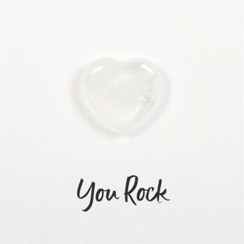 You Rock Coeur de cristal de quartz clair Carte de vœux 3