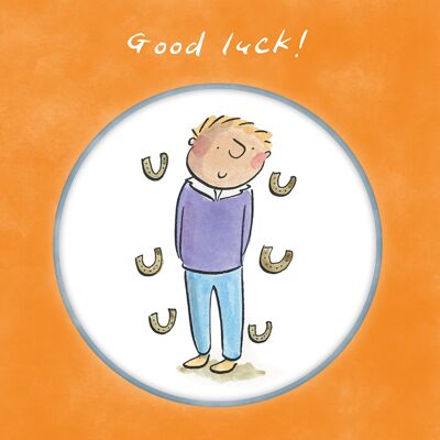 Good luck horseshoes greetings card