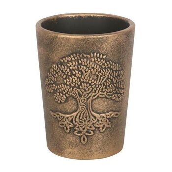 Pot de Plante en Terre Cuite Bronze Arbre de Vie par Lisa Parker 4