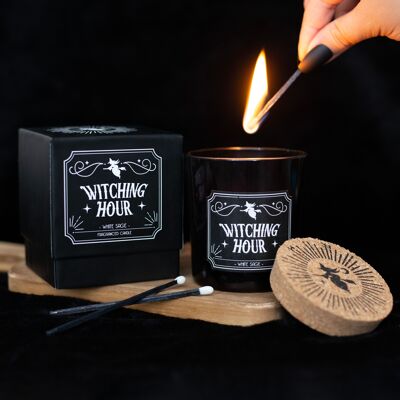 Candela alla salvia bianca dell'ora delle streghe