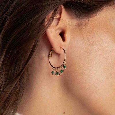 Lorraine hoop earrings - natural stones