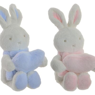 PELUCHE POLYESTER 13X10X23 LAPIN 2 ASSORT. BE150996