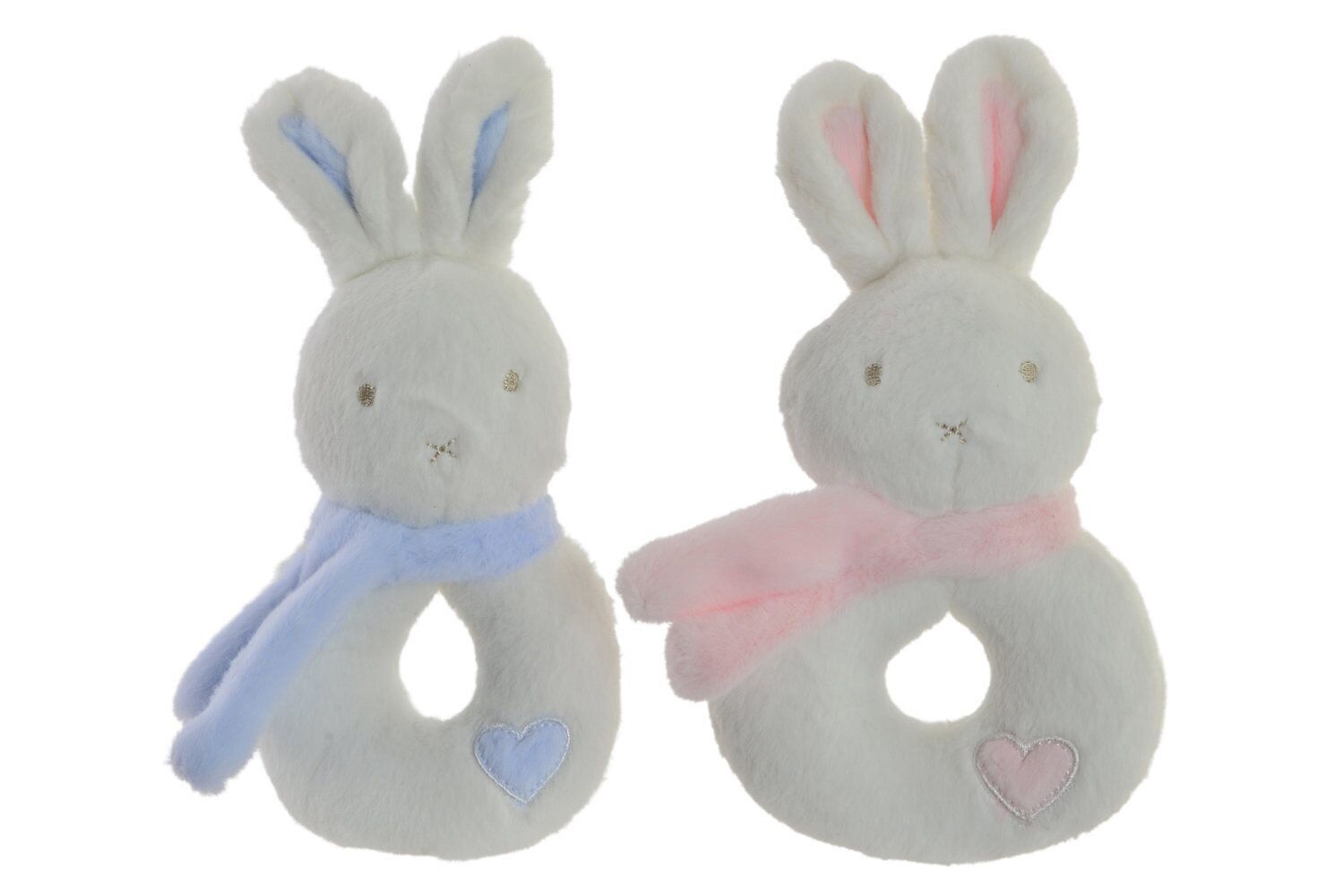 POLYESTER RATTLE 12X22 BUNNY 2 ASSORT. BE150998