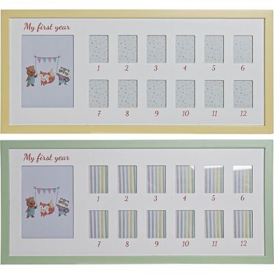 WOODEN MULTI-PHOTO FRAME 63X2X29 ANIMALS 2 ASSORTMENTS. BE180699