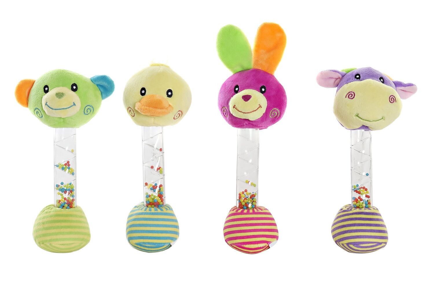 POLYESTER RATTLE 10X7X25 ANIMALS 4 ASSORTMENTS. BE192107