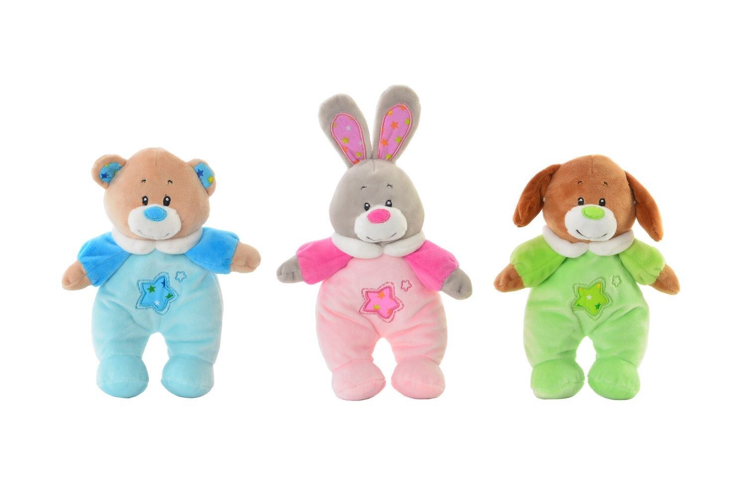 POLYESTER RATTLE 16X7X20 ANIMALS 3 ASSORTMENTS. BE192154