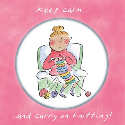Carry on knitting greetings card