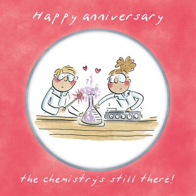 Tarjeta de felicitaciones de aniversario de química