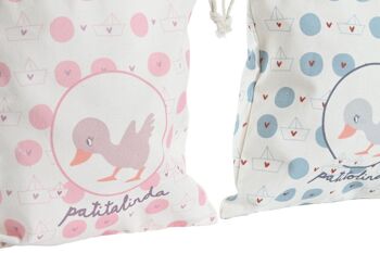 SAC TOILE COTON 24X2X26 CANARDS 2 ASSORTIMENTS. BO204311 2