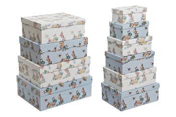 COFFRET 10 CARTON 43,5X33,5X15,5 FLEURS BLEUES CG200398 1