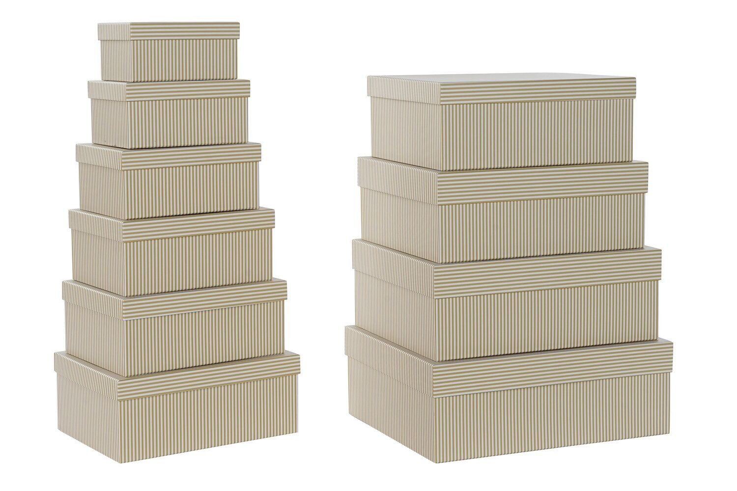BOX SET 10 CARTON 43.5X33.5X15.5 MUSTARD STRIPES CG204420