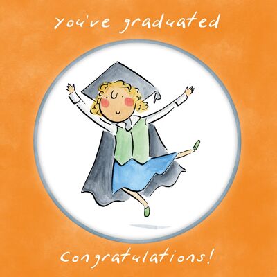 Te has graduado (mujer) tarjeta de felicitación