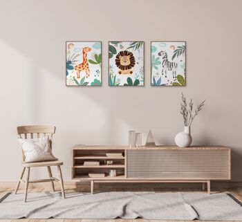 TABLEAU SUR TOILE 40X3X50 ANIMAUX DE LA JUNGLE 3 ASSORTIS. CU209705 3