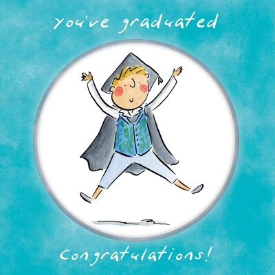 Te has graduado (hombre) tarjeta de felicitación