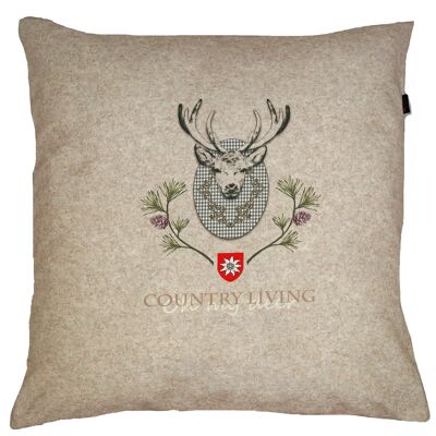 Coussin décoratif Country env. 50 x 50 cm couleur 002 beige