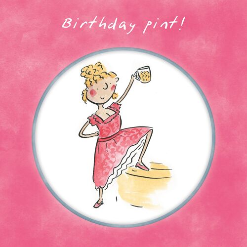 Birthday pint greetings card