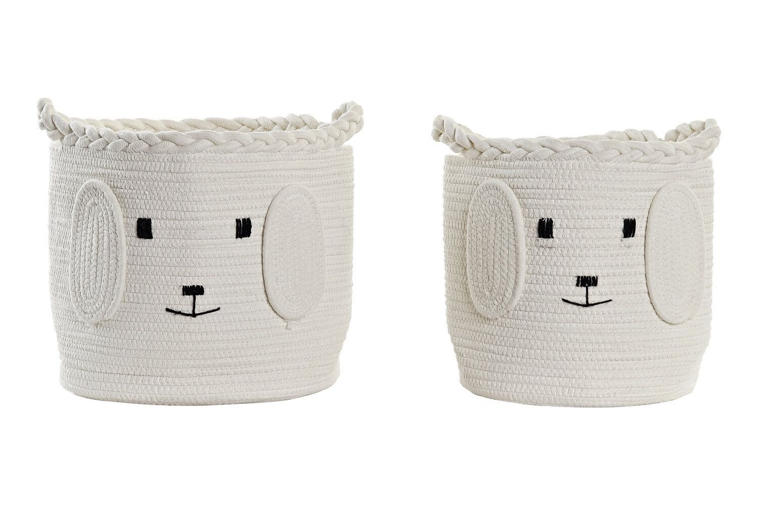 BASKET SET 2 COTTON 32X32X28 WHITE DC194268