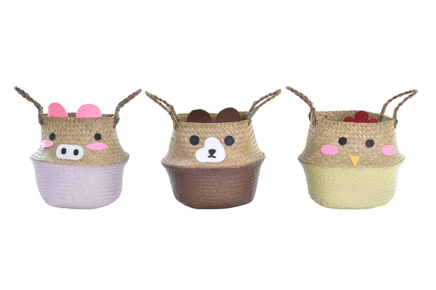 FIBER BASKET 30X30X28 10 ANIMAL 3 ASSORTMENTS. DC195300