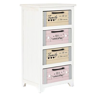 PAULOWNIA DRAWER 40X29X73,5 4 DRAWERS WHITE DC195692