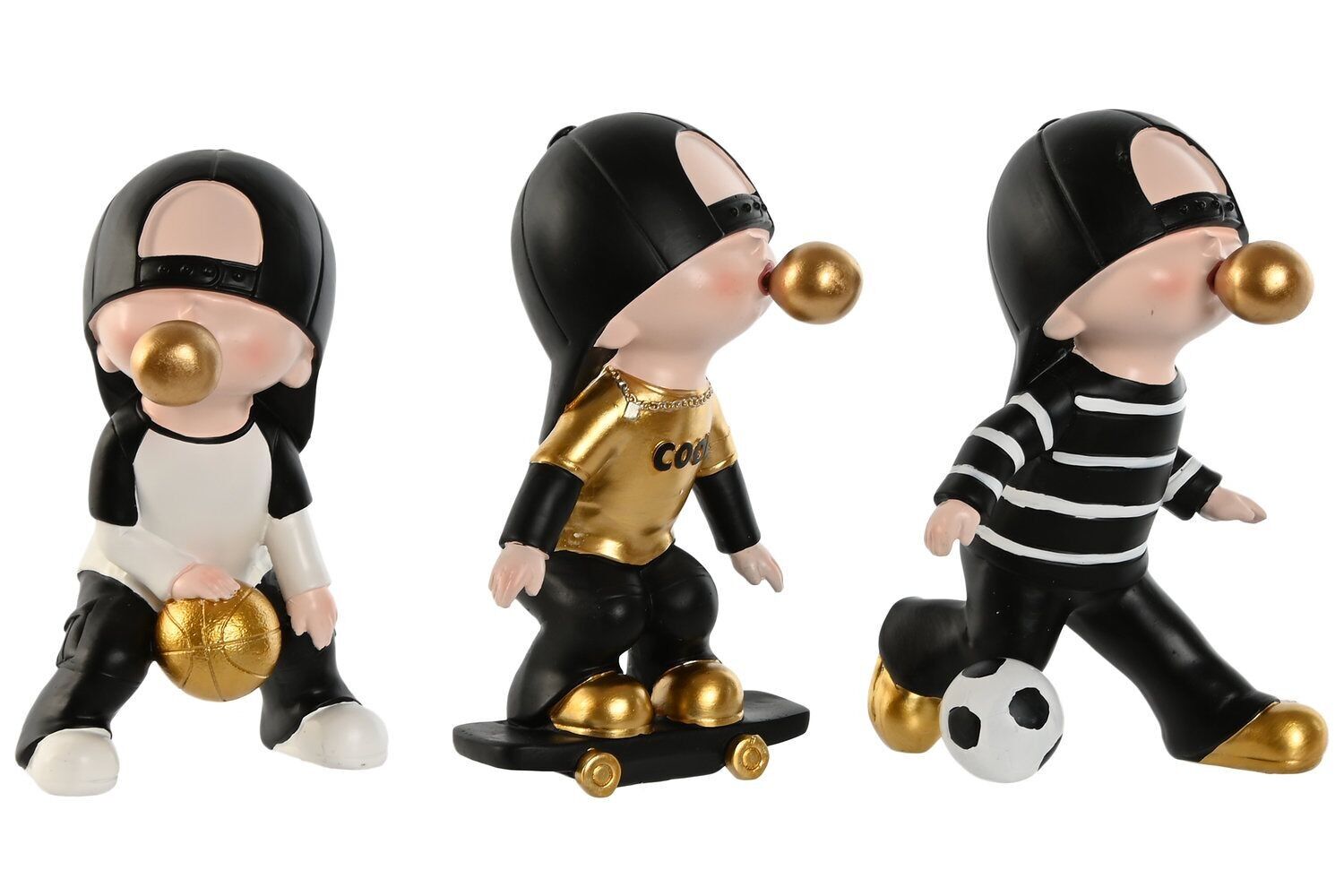 RESIN FIGURE 11.3X11X18 SPORTS BOY 3 ASSORT. FD209620