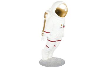 FIGURINE EN RÉSINE 52,5X60X124 ASTRONAUTE BLANC FD209629 1