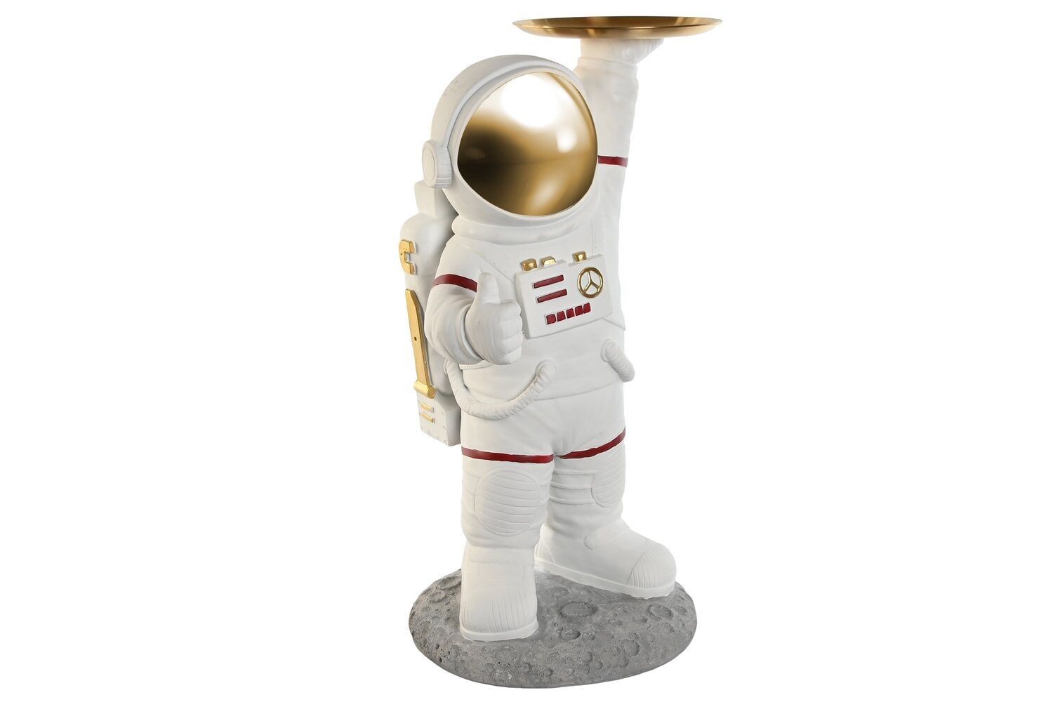 RESIN METAL FIGURE 29X26X59 WHITE ASTRONAUT FD209630
