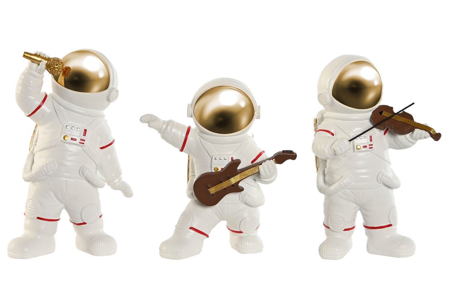 RESIN FIGURE 11X10X19.5 MUSICIAN ASTRONAUT 3 SURT. FD209633